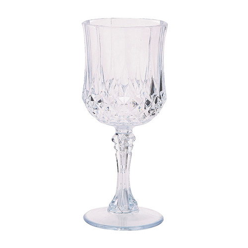 12 x Clear Patterned Wine Glasses