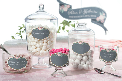 Set of 12 Black Pink Glass Cling Labels