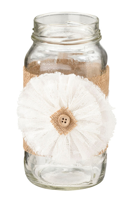 Set of 4 Burlap Bands With Flower