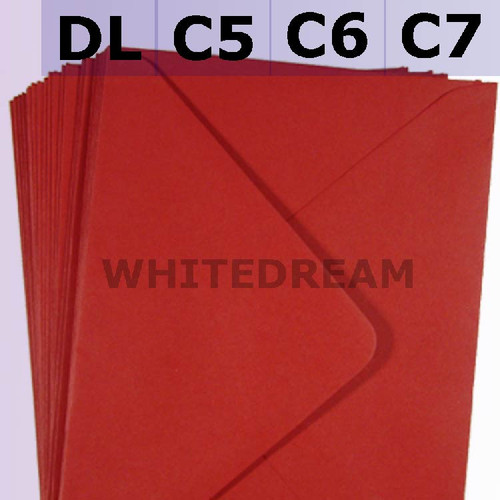 Crimson Red Envelopes - C7, C6, C5, DL, 5'x7' Sizes