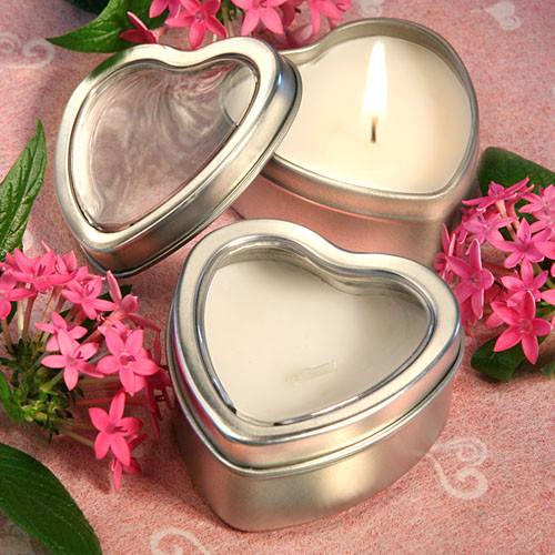 Light For Love Collection Heart Candle Favour Tins