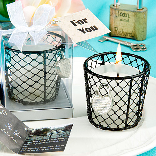 Romantic Love Locks Candle Favours