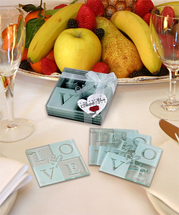 Love Glass Coaster Set