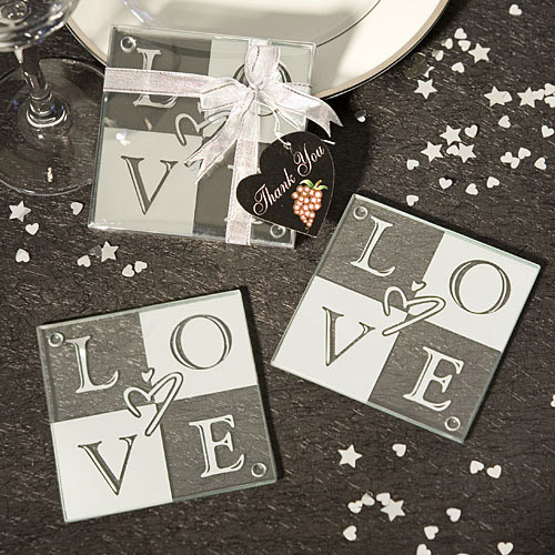 Love Glass Coasters Set of
