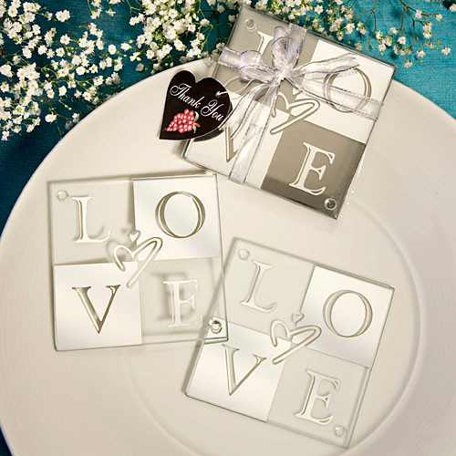 Mirror Finish Love Coaster Sets