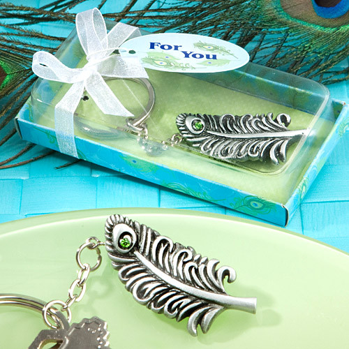 Peacock Feather Key Chain Favours