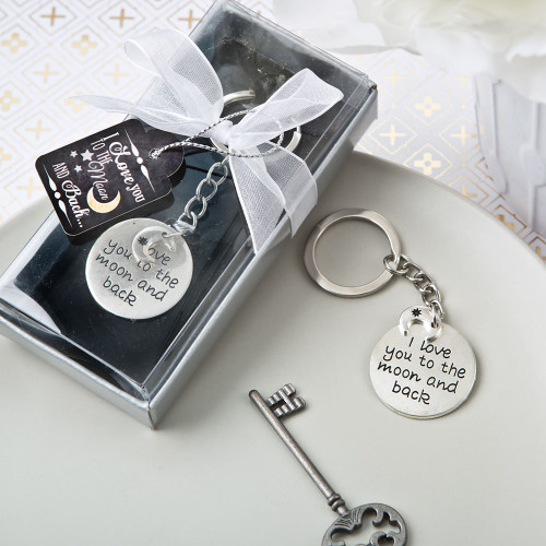 I Love You To The Moon And Back Silver Metal Key Chain