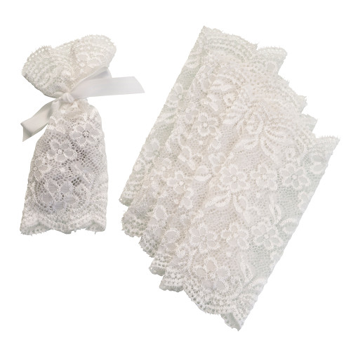 Set of 6 Lace Favour Bags Ivory