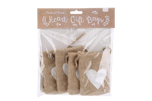 Pack of 4 Love Heart Gift Bags