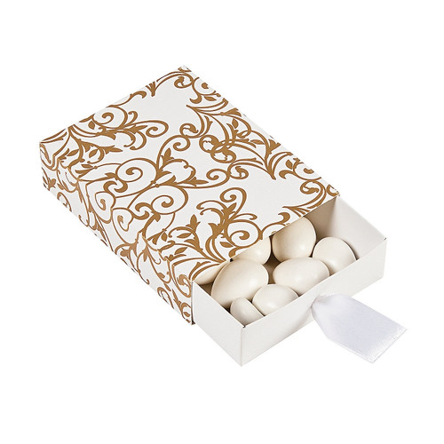 12 x Gold Wedding Pull Favour Boxes