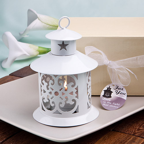 Fabulous White Metal Lantern Favour