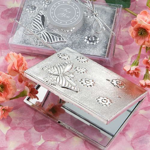 Elegant Reflections Collection Butterfly Design Mirror Compact Favours
