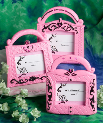 Pretty in Pink Collection Handbag Design Place Card Frames