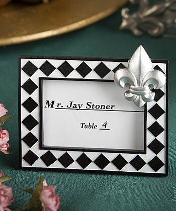 Splendid Fleur De Lis Design Place Card Photo Frame Favours