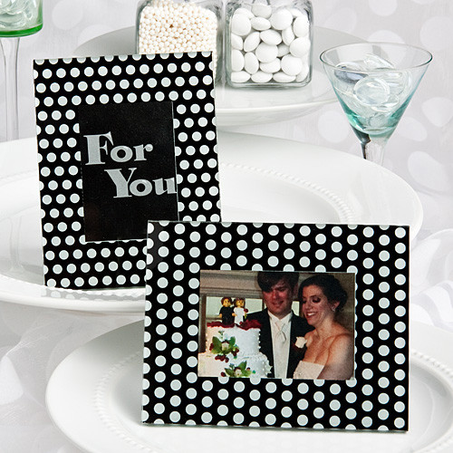 Black And White Polka Dot Photo Frame Place Card Holders