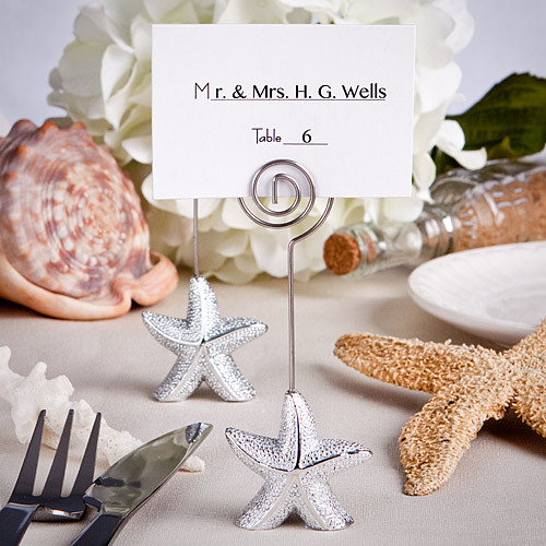 Shimmering Starfish Design Place Card Holder Favours