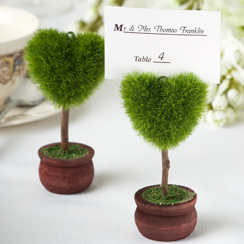 Unique Heart Design Topiary Place Card Holder