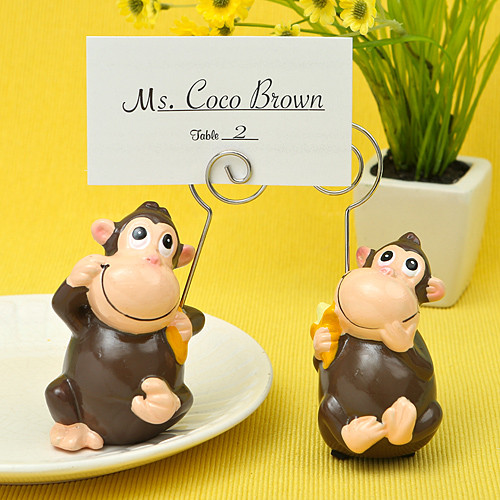 Hand Painted Ceramic Mon Key Place Card Photo Holders