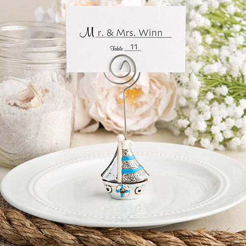 Nautical Themed Sail Boat Place Card Holder And Photo Frame