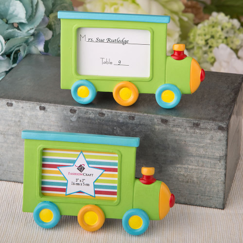 Little Locomotive Engine Photo Frame, Place Card Holder From White Dream