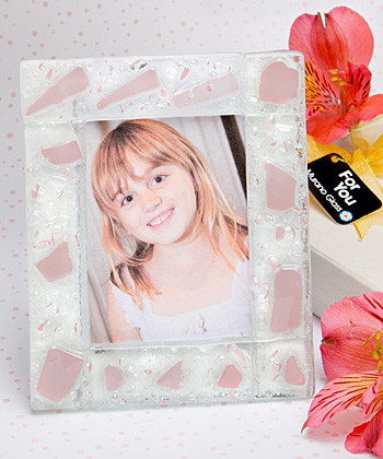 Murano Collection Pink Frosted Finish Picture Frame
