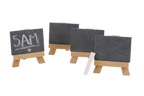 Pack of 4 Mini Easel Slate Name Boards