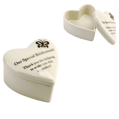 Amore Porcelain Heart Trinket Box Our Special Bridesmaid