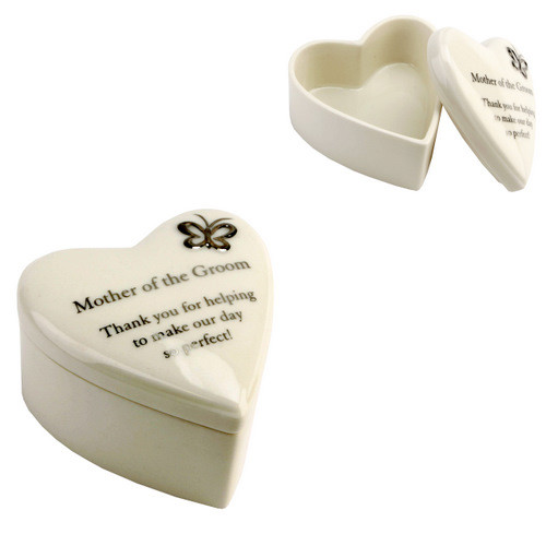 Amore Porcelain Heart Trinket Box Mother of The Groom