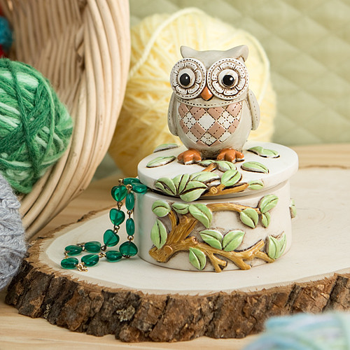 Night Owl On A Branch Trinket Box