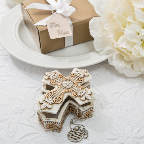 Vintage Design Cross Trinket And Jewellery Box