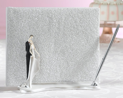 Couple Guest Book Holder With Pen Caucasian