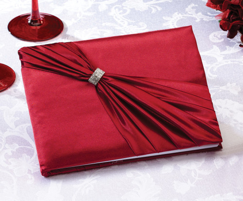 Rhinestone Guest Book Red