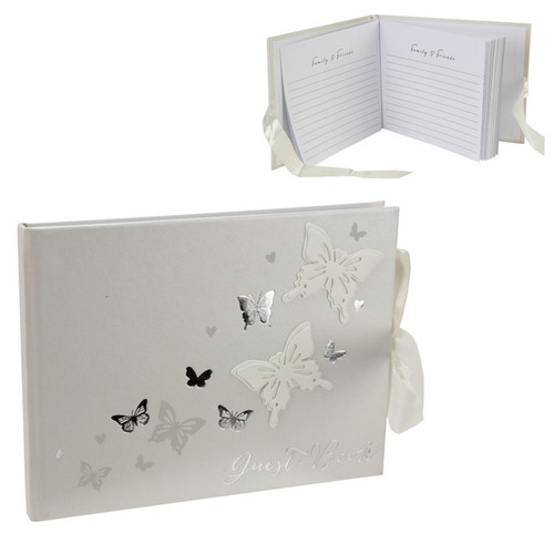 Juliana Wings of Love Butterfly Paper wrap Guest Book