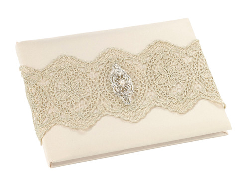 Gold Lace Guest Book