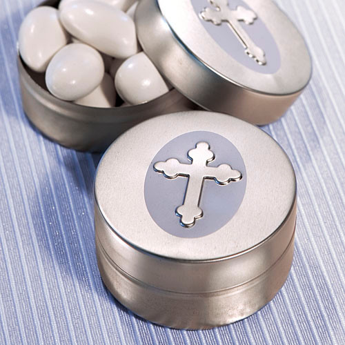 Silver Cross Design Mint Tins