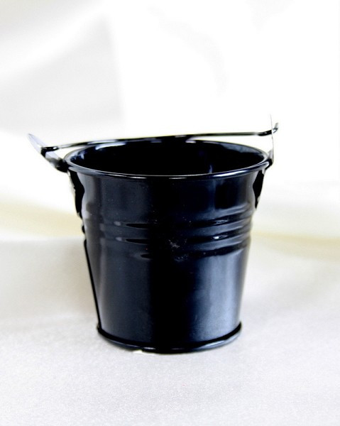 2" Galvanised Pail With Handle Black