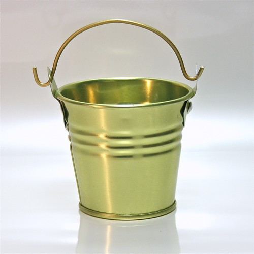 2" Galvanised Pail With Handle Gold
