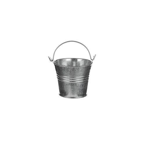 Zinc Pail With Handle Silver