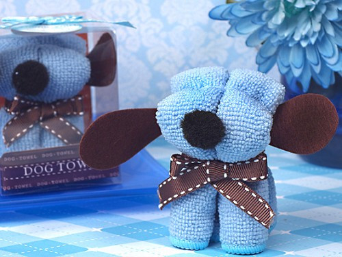 Adorable Blue Puppy Dog Towel