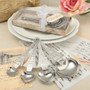 From Paris With Love Collection, Set of Four Designer Heart Shaped Measuring Spoons