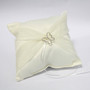 Butterfly Satin Ring Pillow With Organza Sash - Ivory