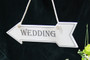 White Wooden Hanging Arrow "Wedding"