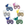 12 x Plastic Mardi Gras Sequin And Feather Masks