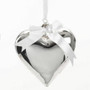 15cm Silver Heart With White Ribbon