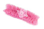 Tulle Garter With Flower Pink