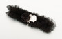 Tulle Garter With Jewel Black