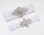 Jewelled Garter Set White