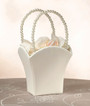 Plain Satin Flower Basket Ivory