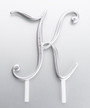 Silver Rhinestone Monogram Letter K