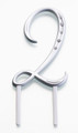 Silver Rhinestone Monogram Number 2